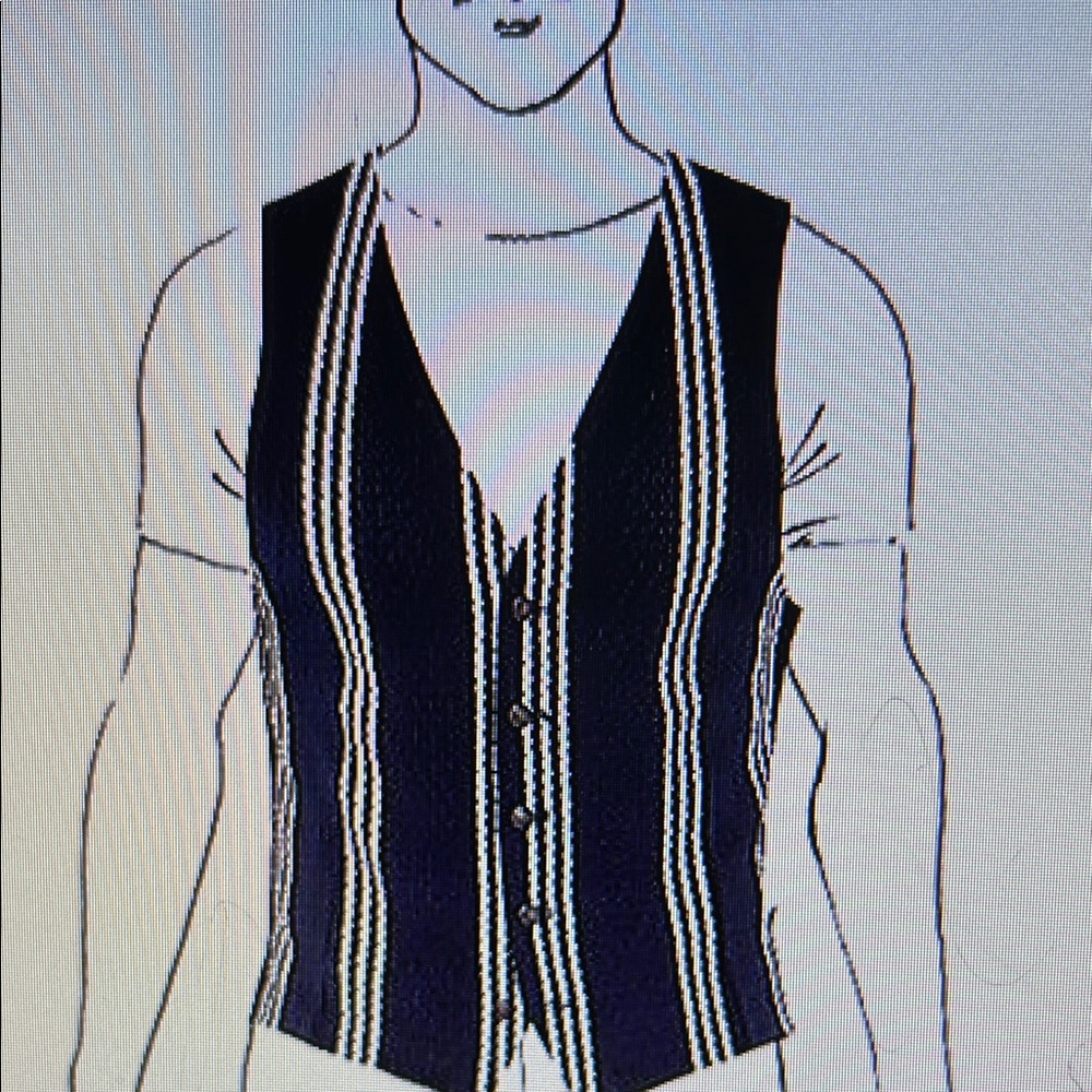 Fradi  Italian Classic Black and White Striped Men's Vest size 48 European size